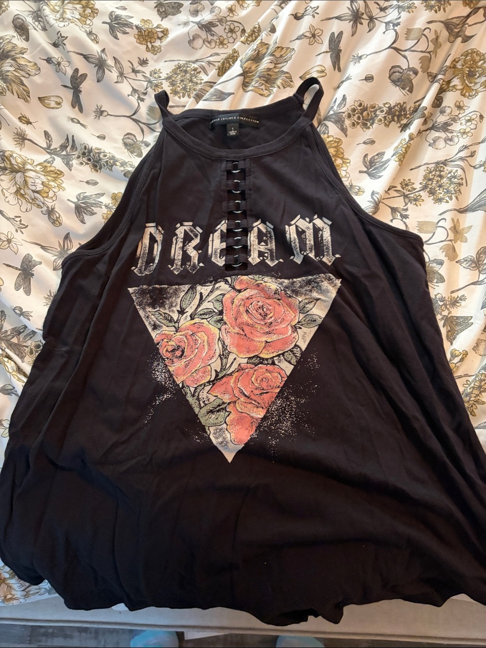 Torrid Dream Graphic Black Floral Tank Top
